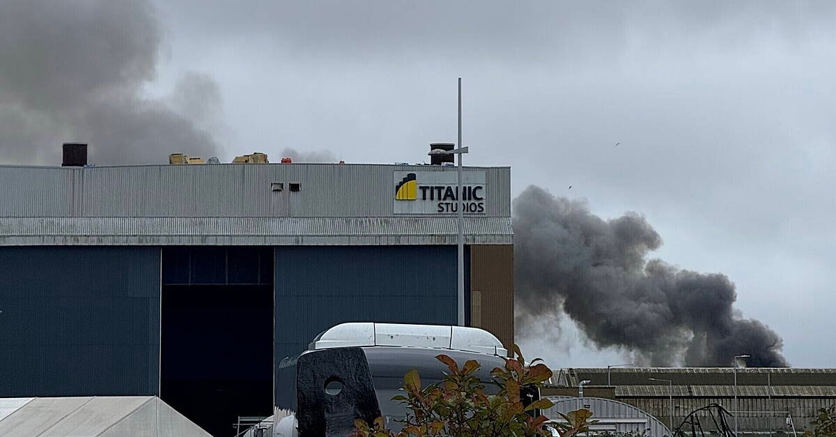 Firefighters tackle blaze on Queen’s Island in Belfast