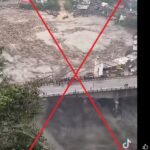 Log-filled river in India misrepresented as showing flooding from Nepal-Tibet disaster