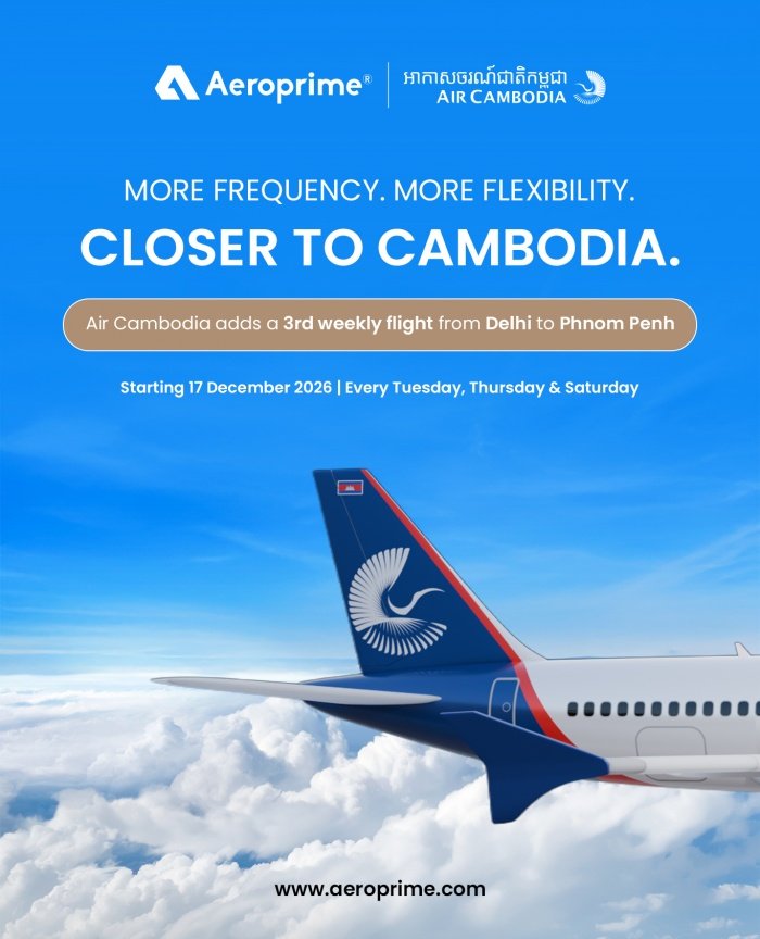 Air Cambodia Scales Up: Third Weekly Flight Bridges Delhi and Cambodia