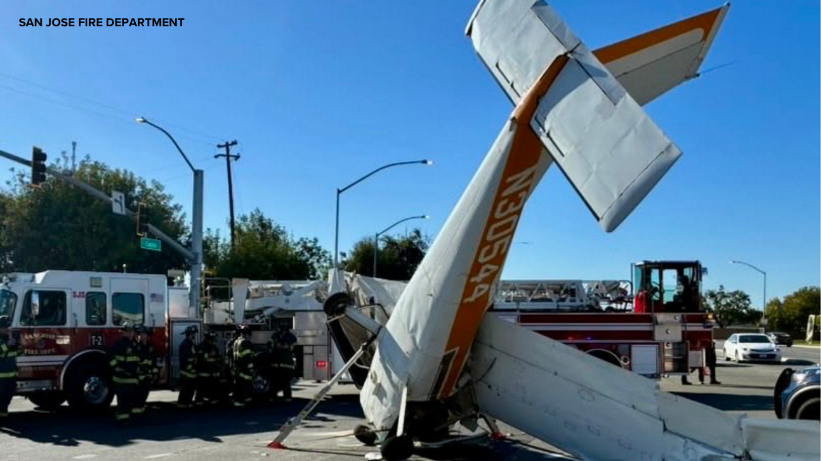 Fiery Plane Crash on San Jose Expressway Leaves Three Hospitalized