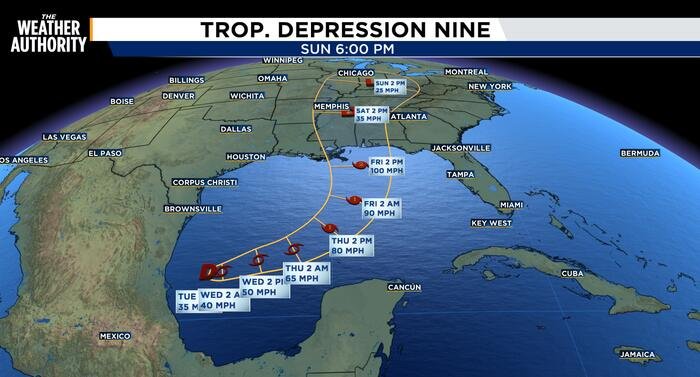 Gulf Braces as Tropical Depression 9 Ignites in Warming Waters
