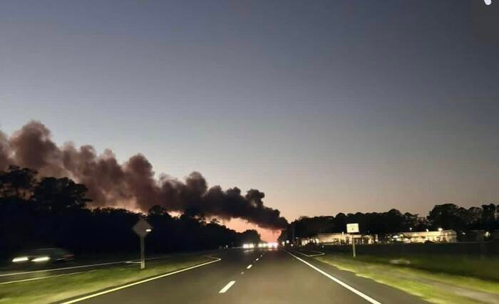 Inferno Tears Through St. Johns Golf Cart Hub as Crews Race to Contain US-1 Blaze