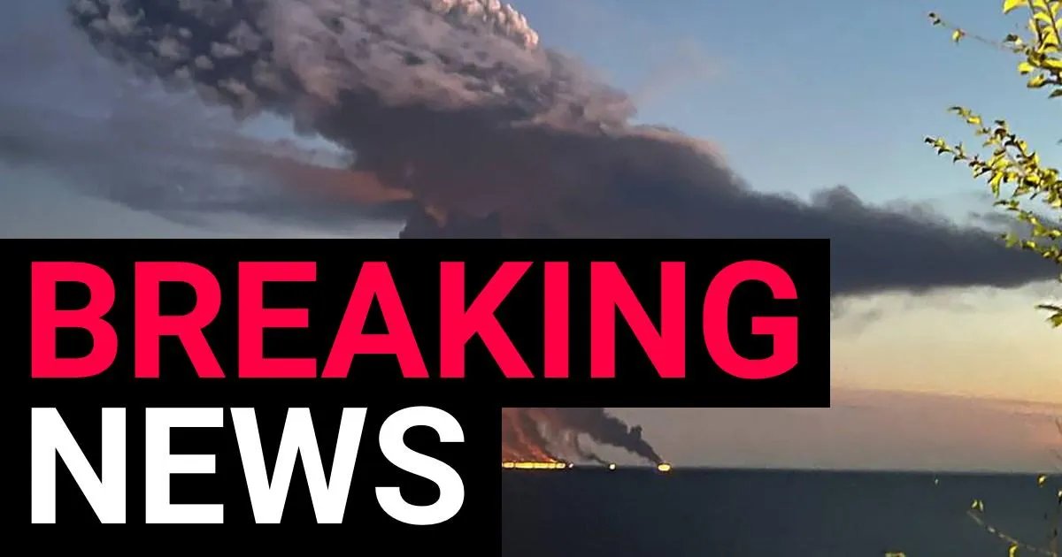 Inferno at Sea: Holiday Paradise Choked by Black Smoke as Russian Tanker Erupts