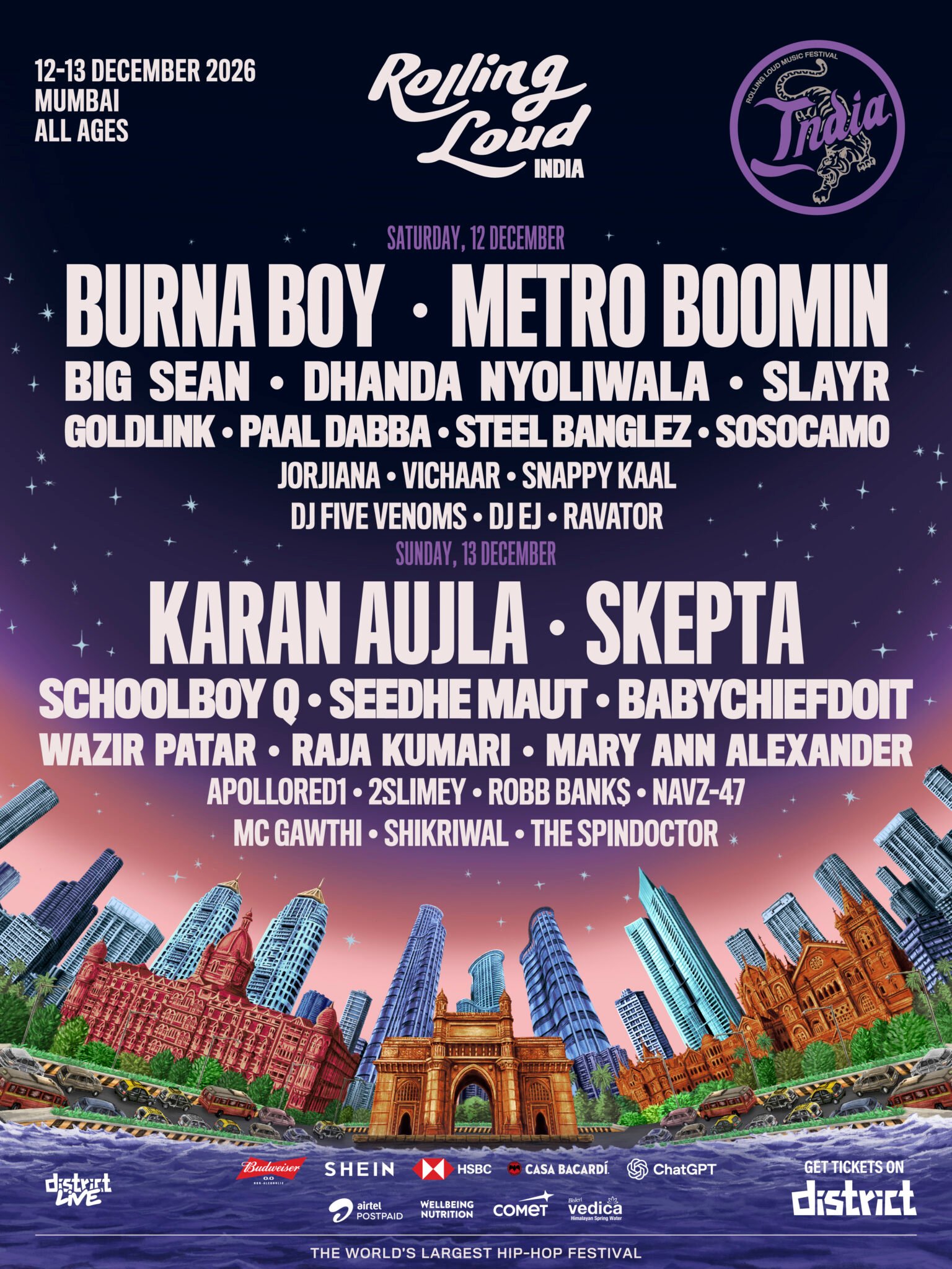 Rolling Loud India 2026: Burna Boy, Metro Boomin, Skepta, and Karan Aujla Set to Ignite the Stage