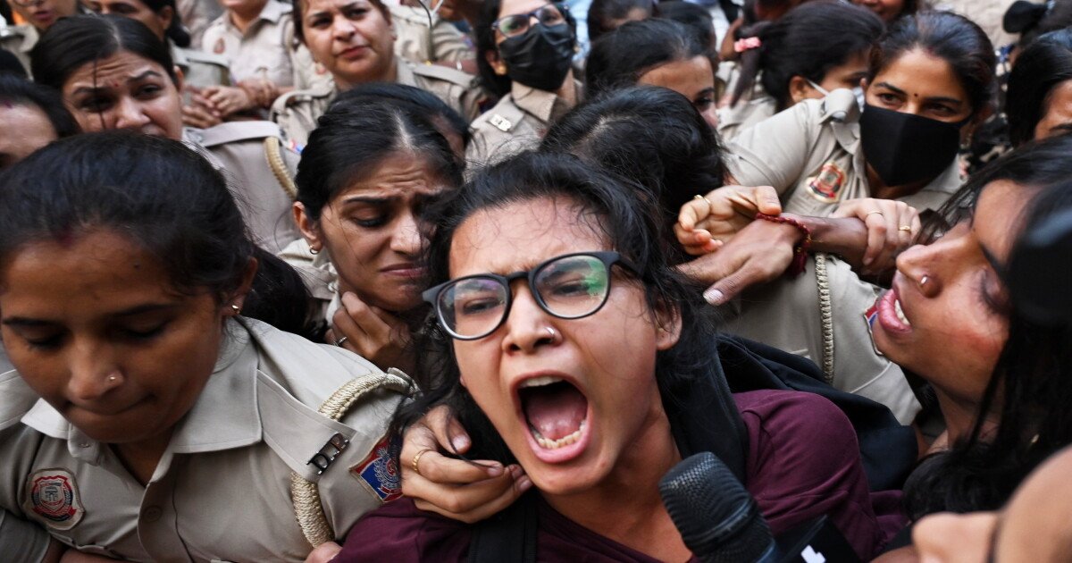 Saffron Seas: New Delhi Under Siege as Protesters Paint the Capital in Tricolour