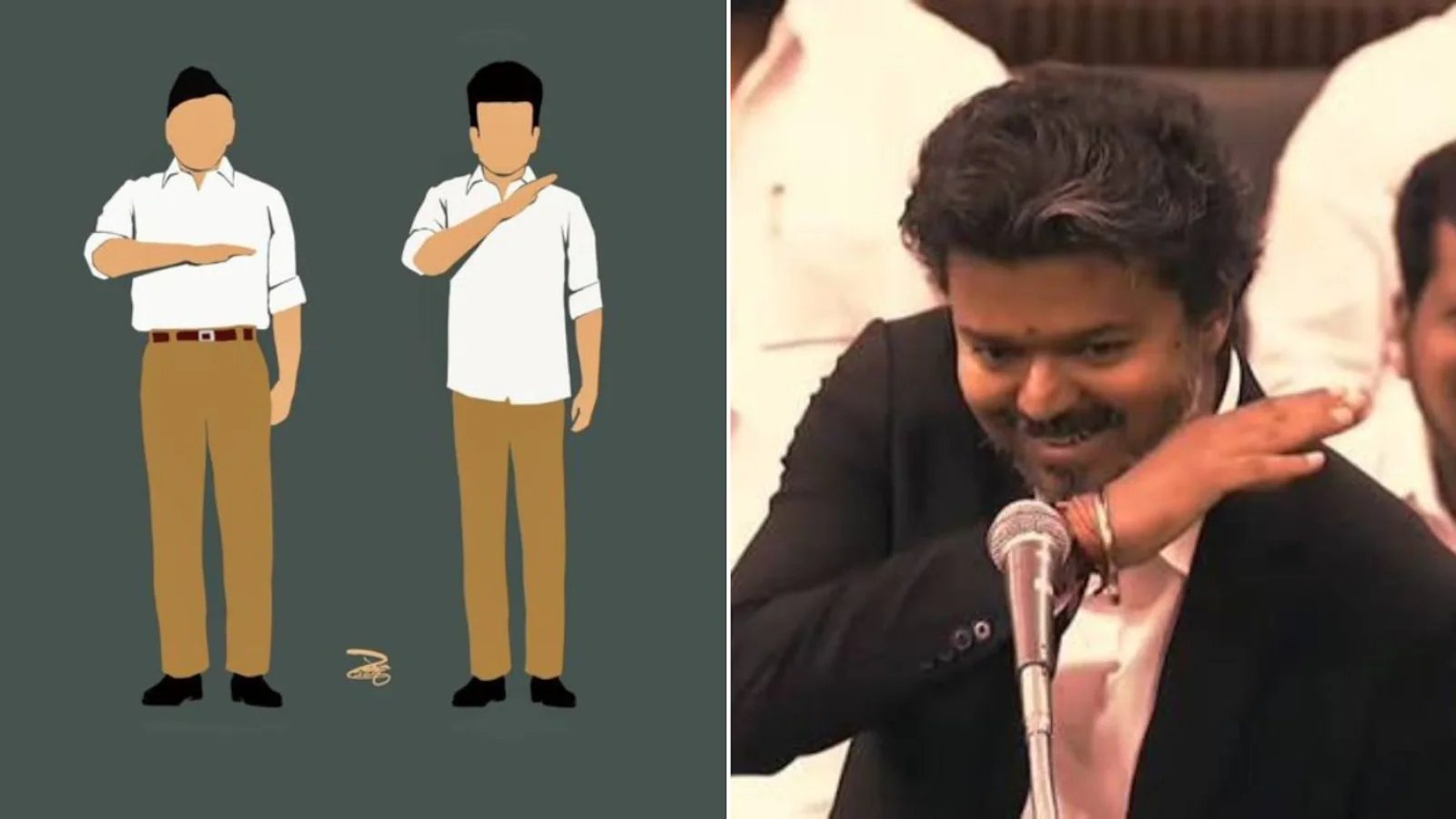 Stalin’s Blueprint, Vijay’s Megaphone: The Hand Gesture Igniting a New DMK-RSS Row