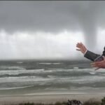 Twister at the Tide: Rare Waterspout Swirls Off Crescent Beach Coast