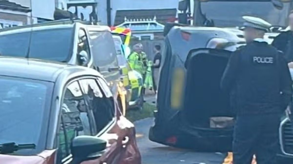 West Derby Rescue: Woman Hospitalized After Car Flips in Dramatic Crash